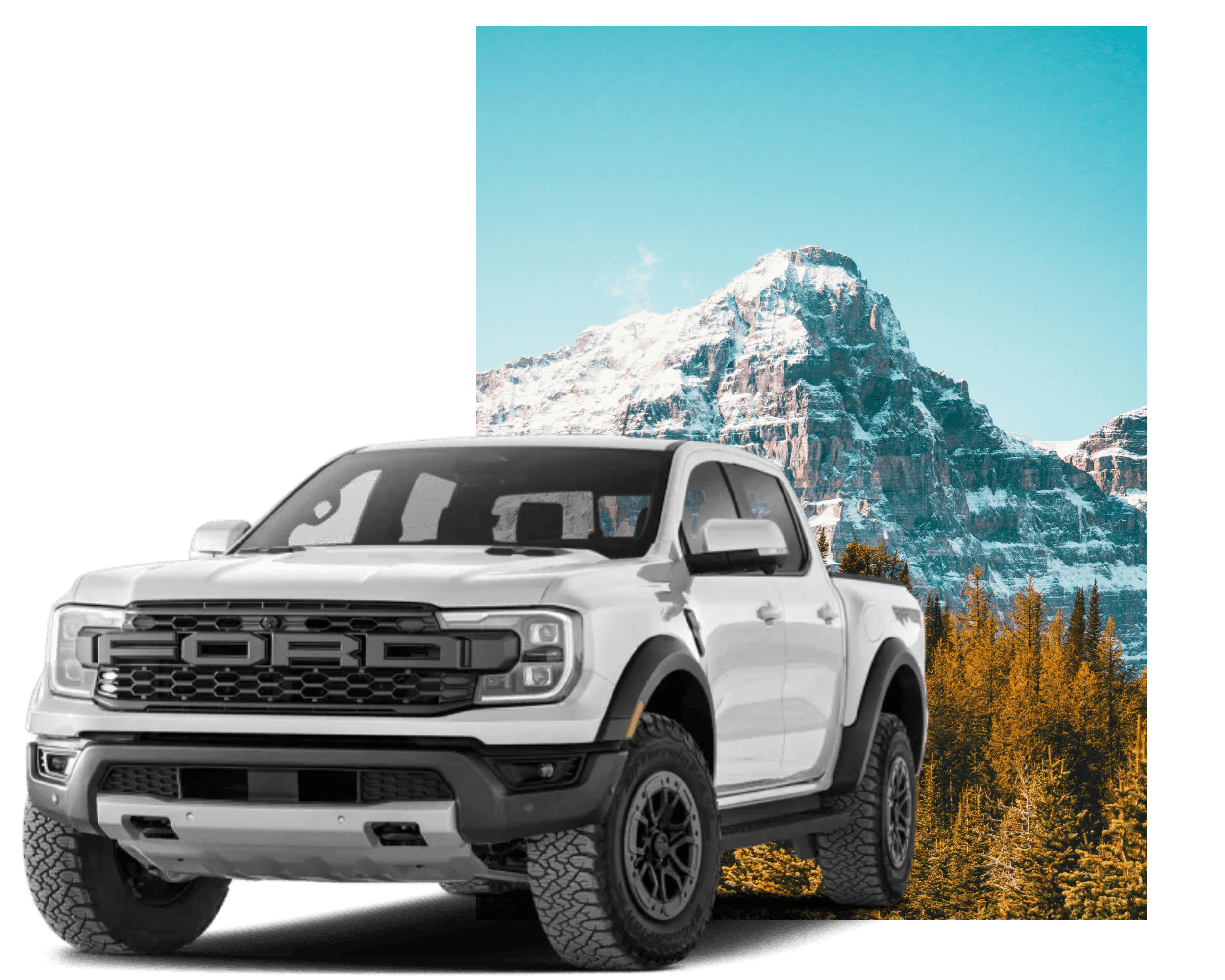 Ford Raptor driving in the Alberta mountains